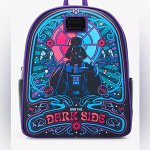 Loungefly Star Wars Darth Vader Dark Side Portrait GlowintheDark Mini Backpack